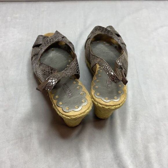 Seychelles Metallic Snake Skin Espadrille Wedges size 10 - Picture 4 of 10